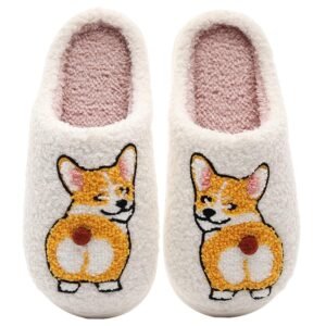 Cute Fuzzy Memory Foam Slip-On Slippers for Women